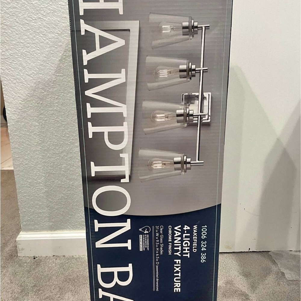 Hampton Bay 4-Light Vanity Fixture - Silver